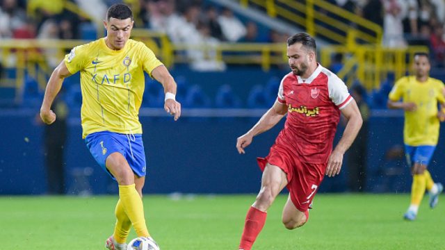 Saudi club Al Nassar footballer Cristiano Ronaldo during a match against Persepolis.