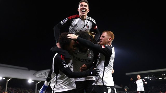 Fulham scores 3 goals against Wolves in a premiere league 2023 match.