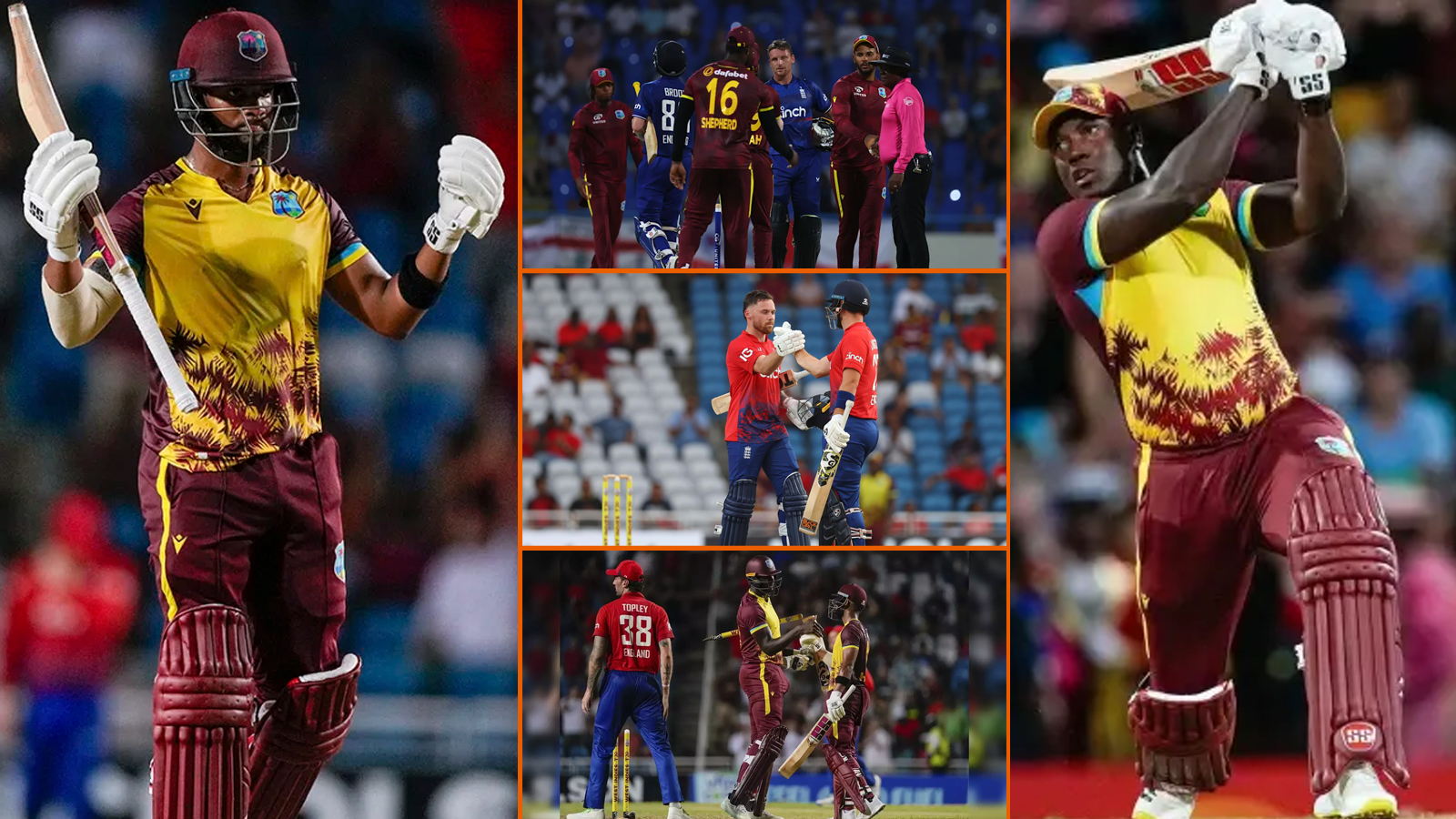 England Vs West Indies T20 series, won by West Indies by 3-2 matches.