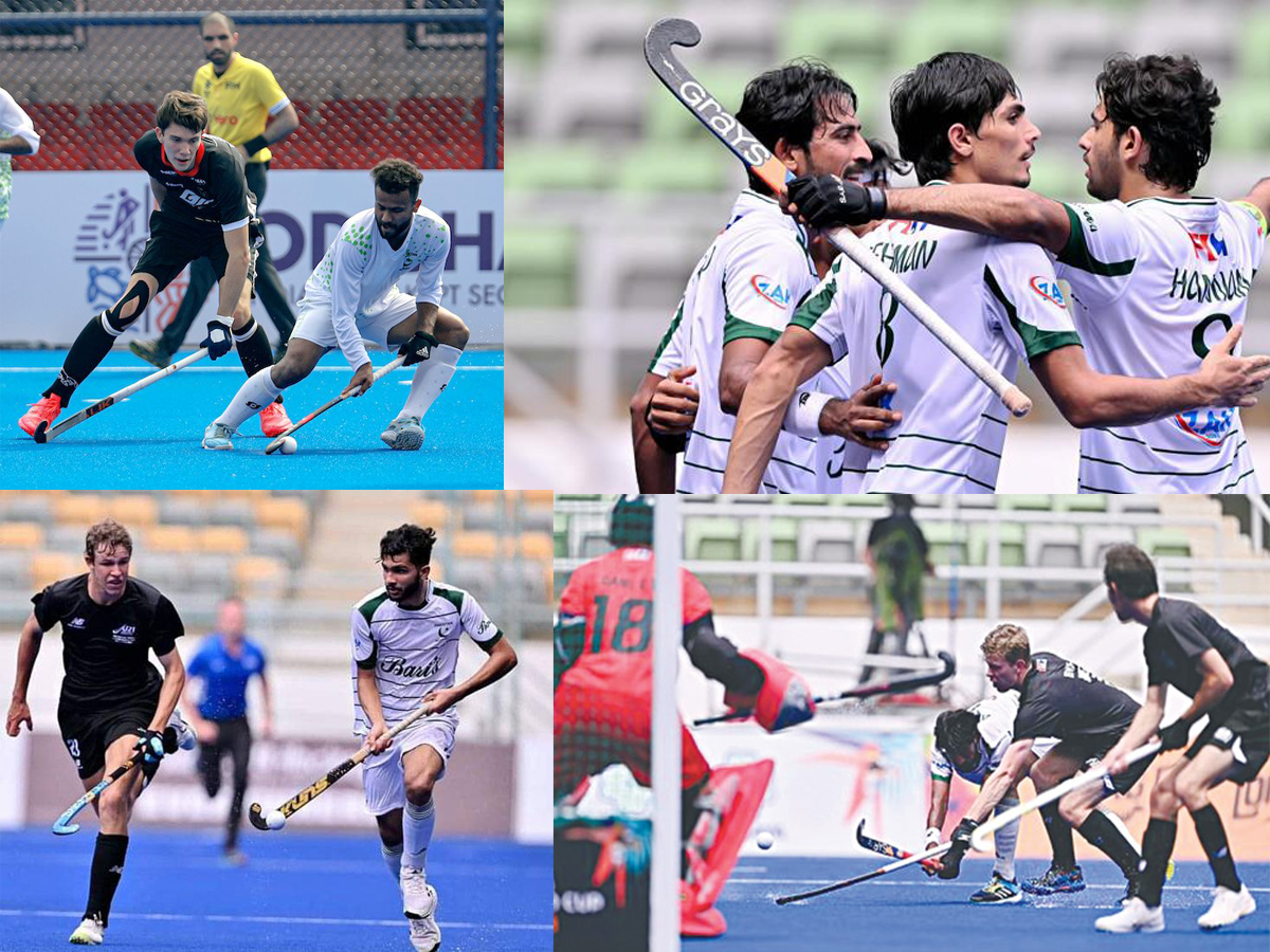 pakistan Junior Hockey team beats New Zealand to become top team in pool D.