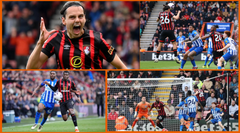 Bournemouth moves into top half of the Premier League after 3-0 win against Brighton