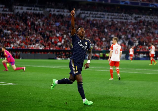 Vinicius Jr's double earns Real Madrid 2-2 draw at Bayern