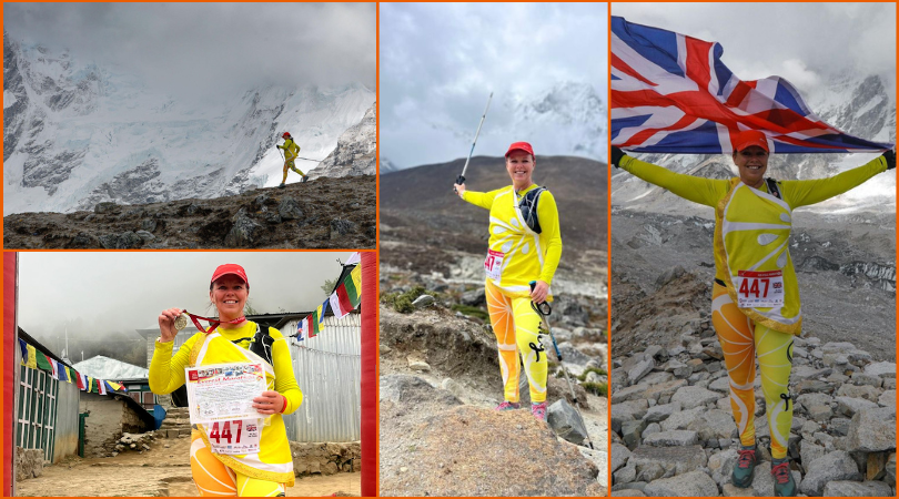 Veteran Sally Orange completes Everest marathon dressed as lemon