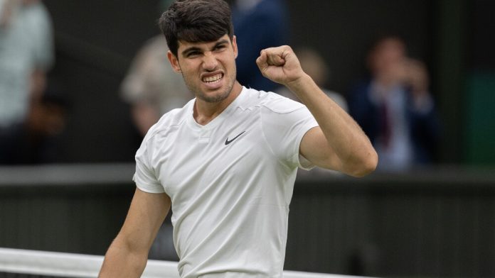 Defending Wimbledon champion Carlos Alcaraz comes back to beat Frances Tiafoe in the third round