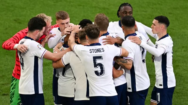 England celebrate their equaliser in Dusseldorf