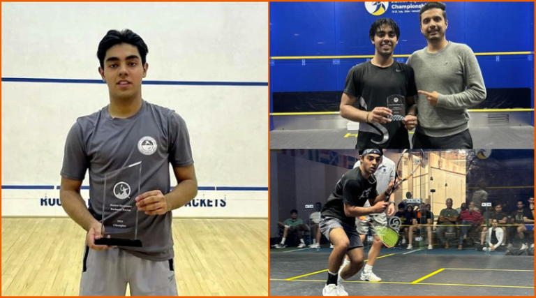 Ashab Irfan won the Kanso Squash Championship title by defeating his Indian opponent