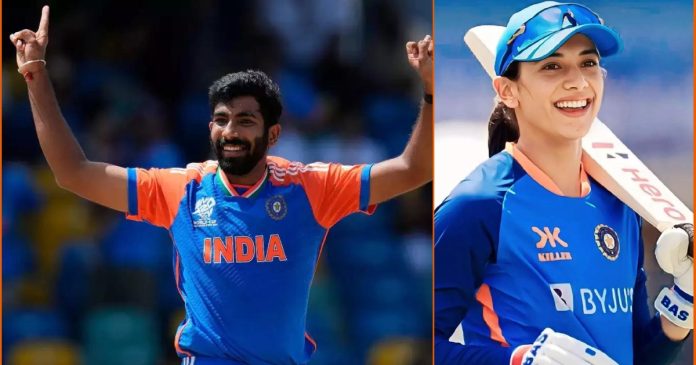 Smriti Mandhana, Jasprit Bumrah named ICC Player of the Month for June