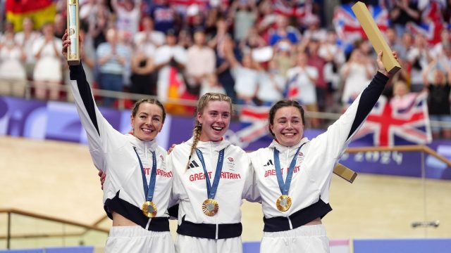 Team GB women's sprint trio strike gold and smash world record in Paris