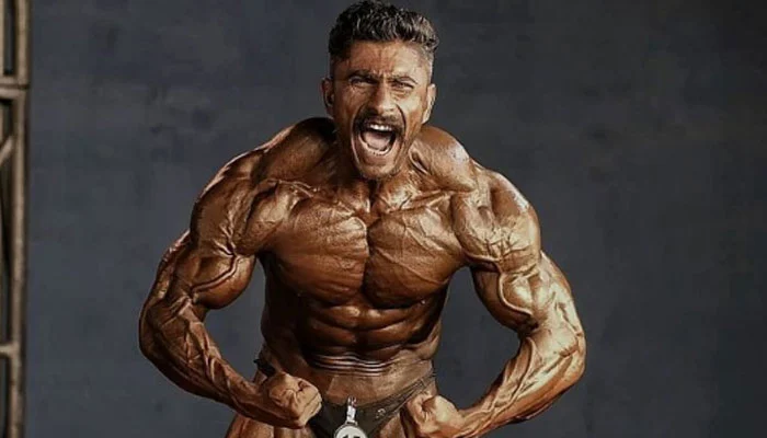 Pakistan's Shah Nawaz Khan won the bronze medal in the Asian Bodybuilding Championship