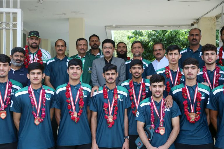 Meeting with Director General Sports Board of Pakistan Junior Volleyball Team