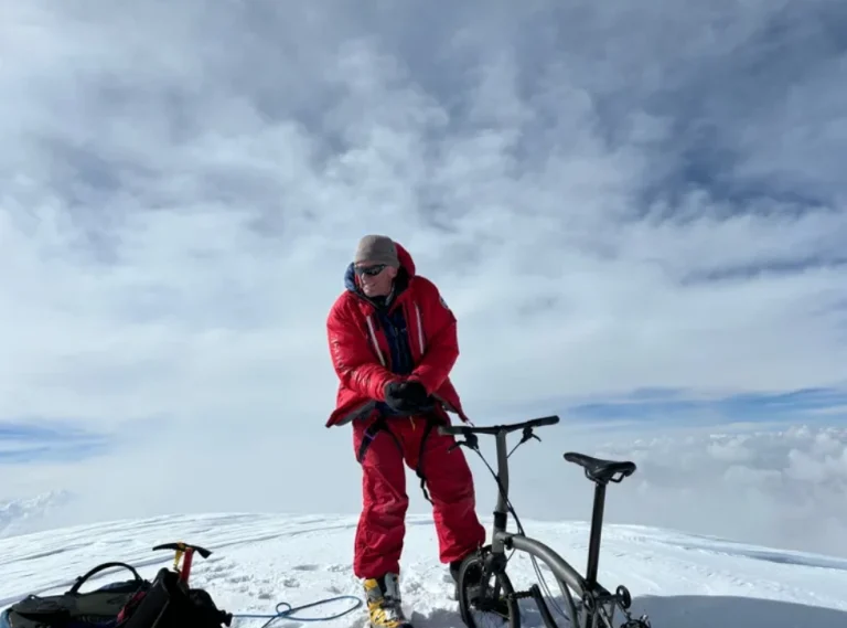 British adventurer breaks record for highest-altitude bike ride