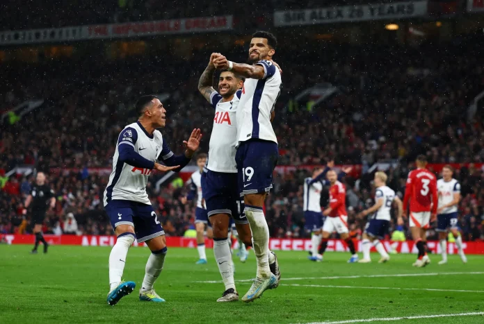 Tottenham beat 10-man Man Utd to put pressure on Ten Hag