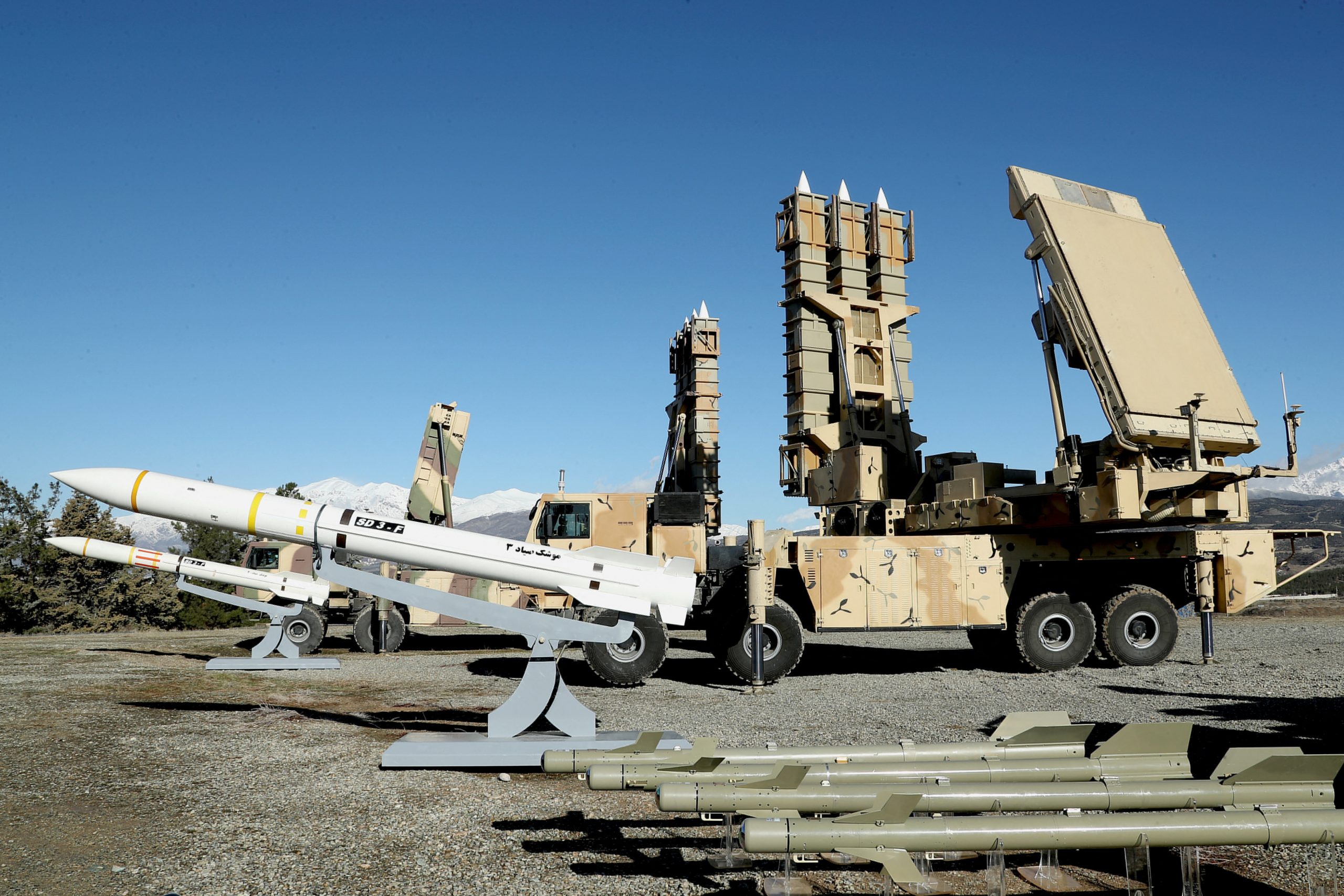 The long-range air defence system called Arman is displayed during an unveiling ceremony in Tehran