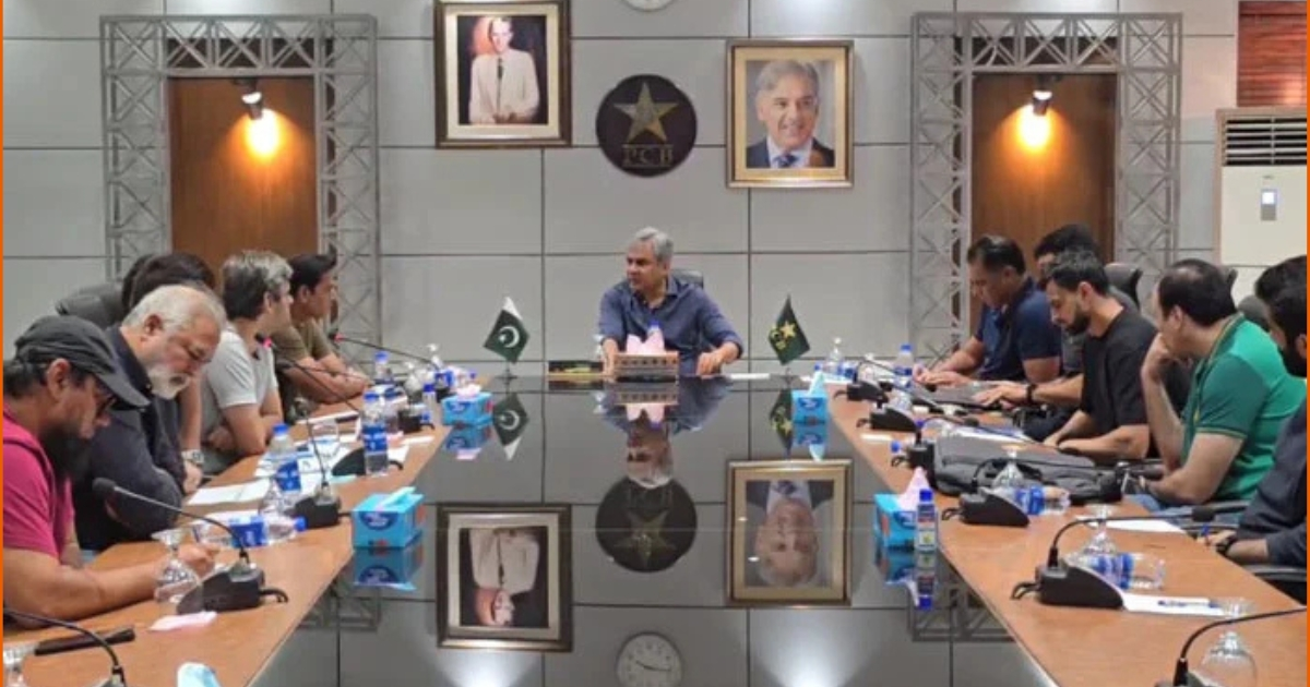 The PCB chairman is presiding over the meeting to deal with the poor performance of the team-PCB