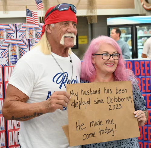 Hulk Hogan signs cases of beer for fans at Alabama grocery store to celebrate Donald Trump's election