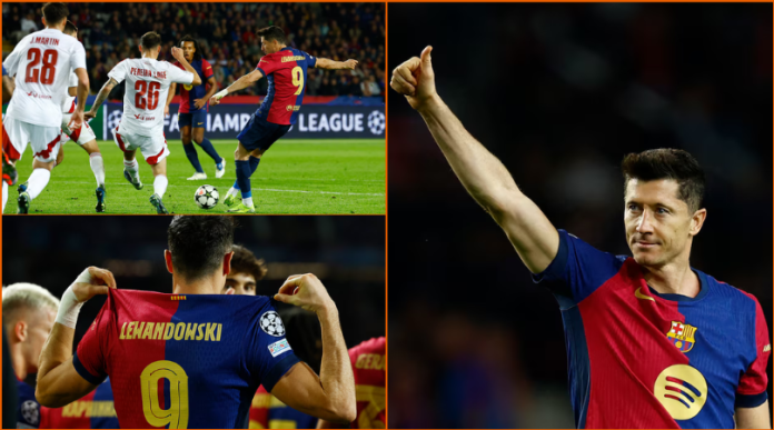 Robert Lewandowski's historic feat, Barcelona defeats Brest 3-0