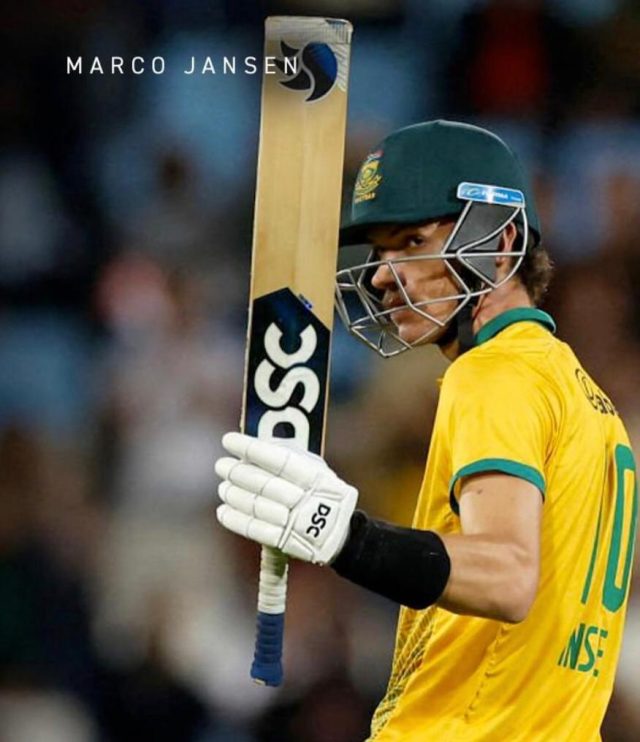 Marco Jansen Celebrating his fifty-Cricket South Africa