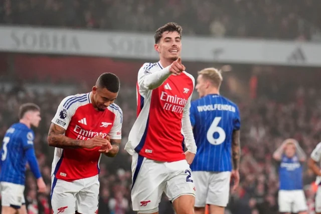 Kai Havertz scores winner as Gunners climb into second in Premier League with narrow win