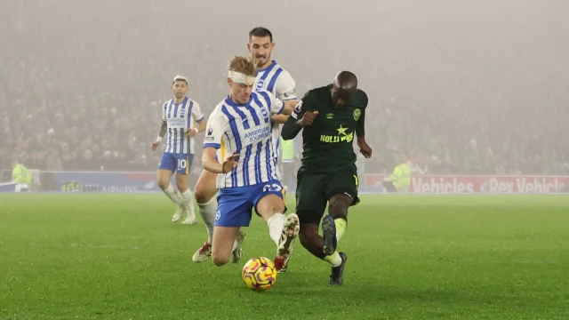 On a cold and foggy evening at the Amex Stadium, Brighton played aggressively from the start.