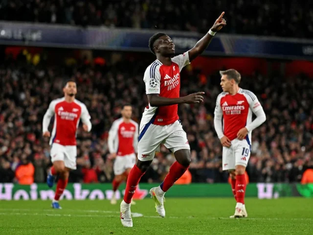 Bukayo Saka scores double to send Gunners third in the table