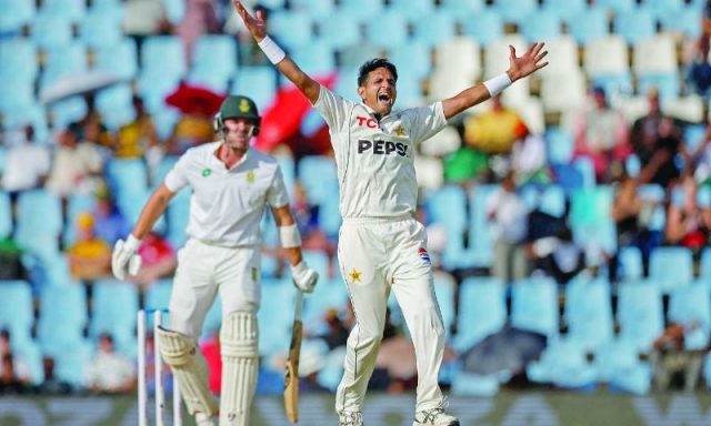 Muhammad Abbas Celebrating his wicket-AFP