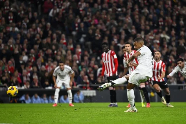 Athletic Bilbao 1-2 Real Madrid: Mbappe's penalty miss proves costly