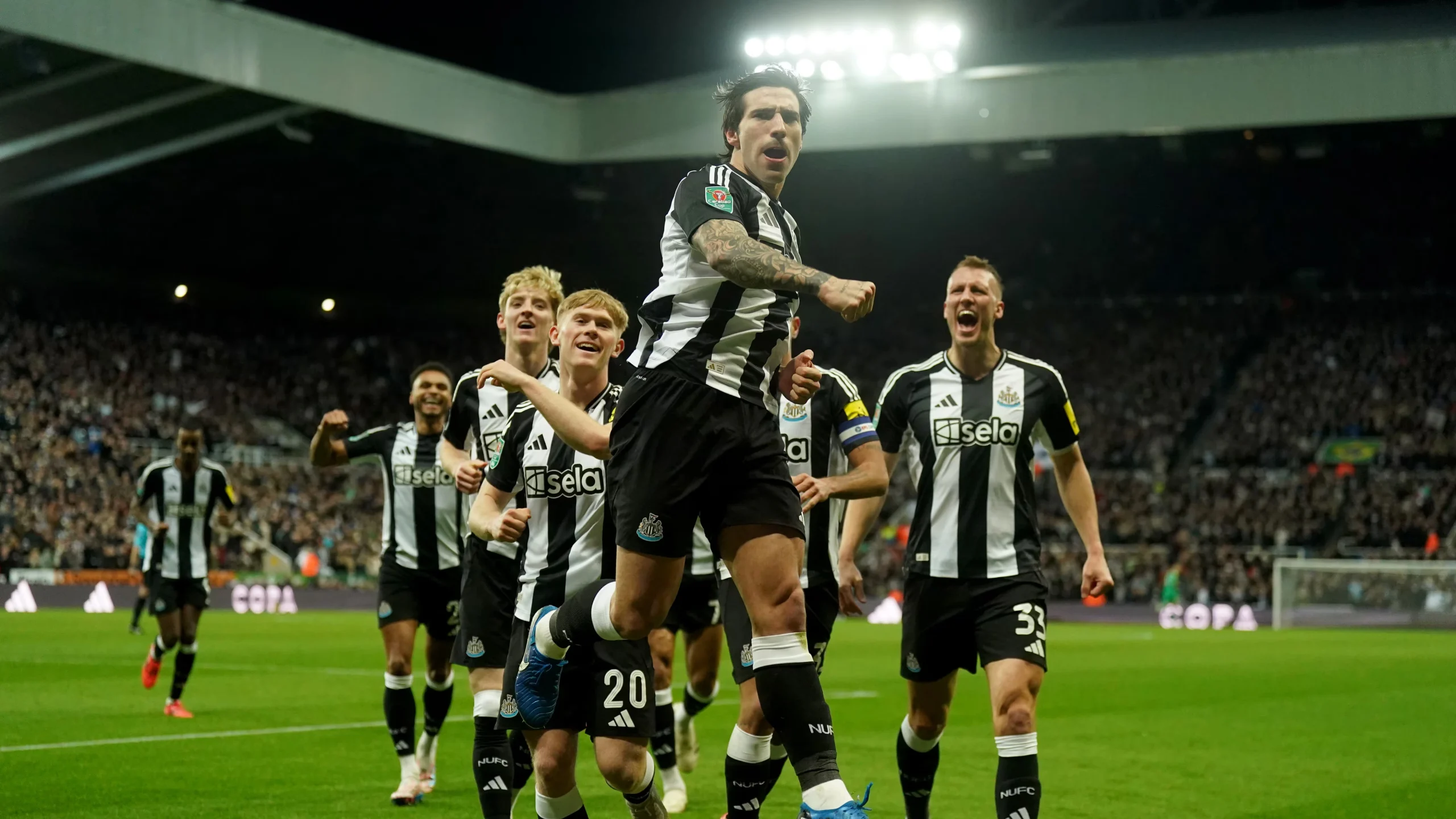 Sandro Tonali's double helps Newcastle beat Brentford to secure semi-final