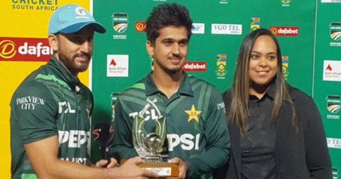 Agha won hearts by sharing the Player of the Match award with young player Saim.-PCB