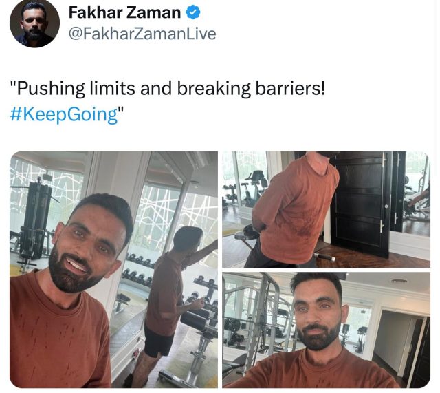 A Screengrabs of Fakhar Zaman's Post-X 