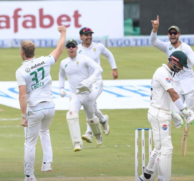 Corbin Bosch Celebrating his wicket-Cricket South Africa