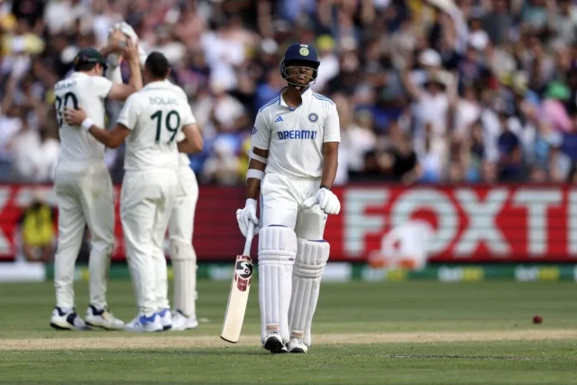 India's Yashasvi Jaiswal leaves the field after being dismissed on day two of the fourth Test-AFP