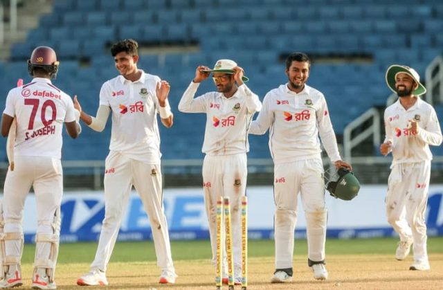 Taijul Islam Celebrating his wicket-AFP