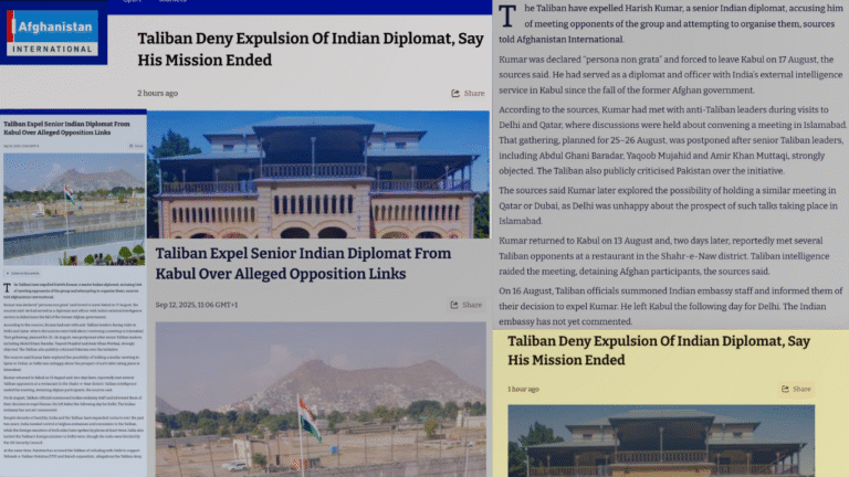 Indian diplomat expelled from Kabul, new tension in Taliban-India relations