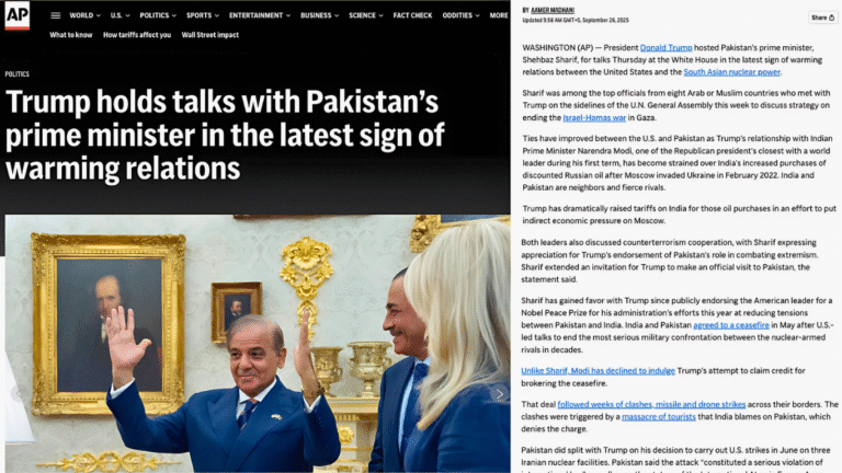 President Donald Trump hosted Pakistan’s prime minister, Shehbaz Sharif