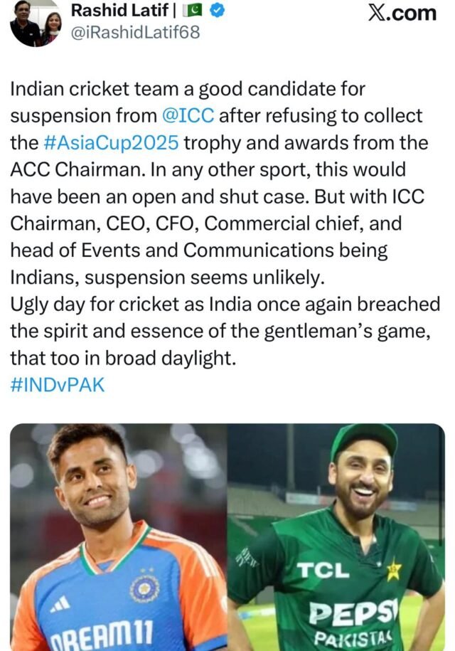 A screengrab of Rashid Latif X post