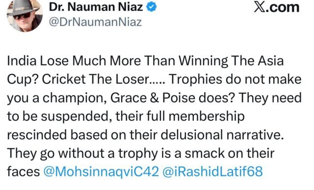 A Screengrab of Nauman Niaz X post