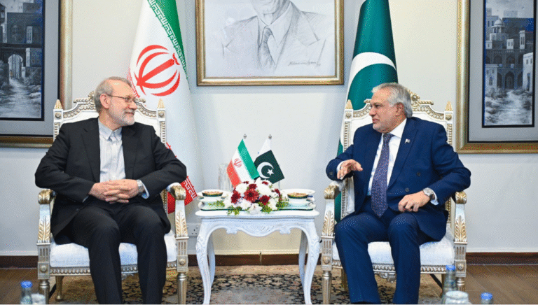 Ishaq Dar meets Ali Larijani, Pakistan, Iran agree to increase regional cooperation
