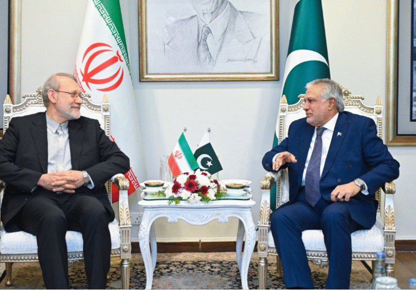 Ishaq Dar meets Ali Larijani, Pakistan, Iran agree to increase regional cooperation