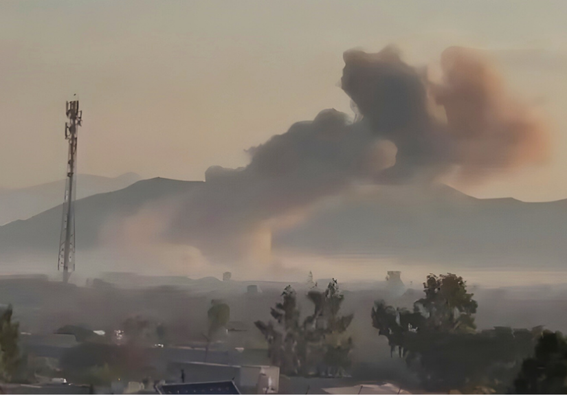 Attack on security forces camp in Boya, North Waziristan, screenshot from Dawn News