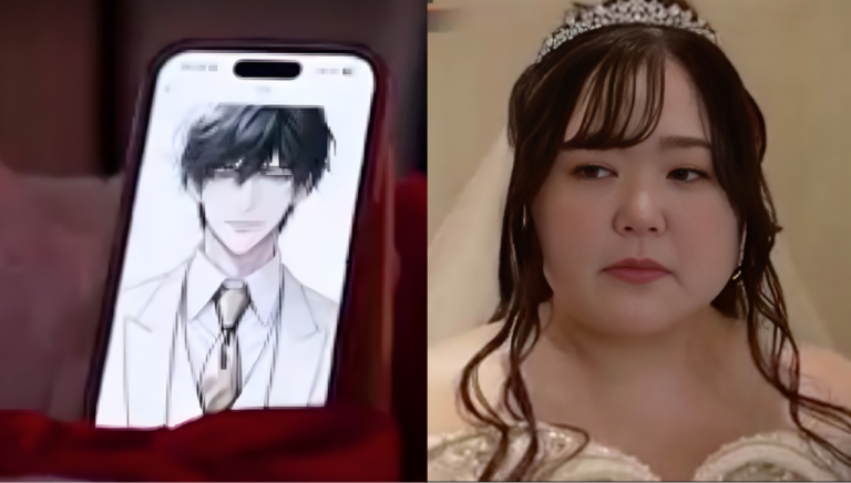 Virtual groom, on smartphone screen Unique wedding ceremony in Japan