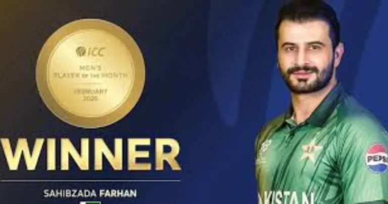 Sahibzada Farhan wins ICC Player of the Month award-ICC